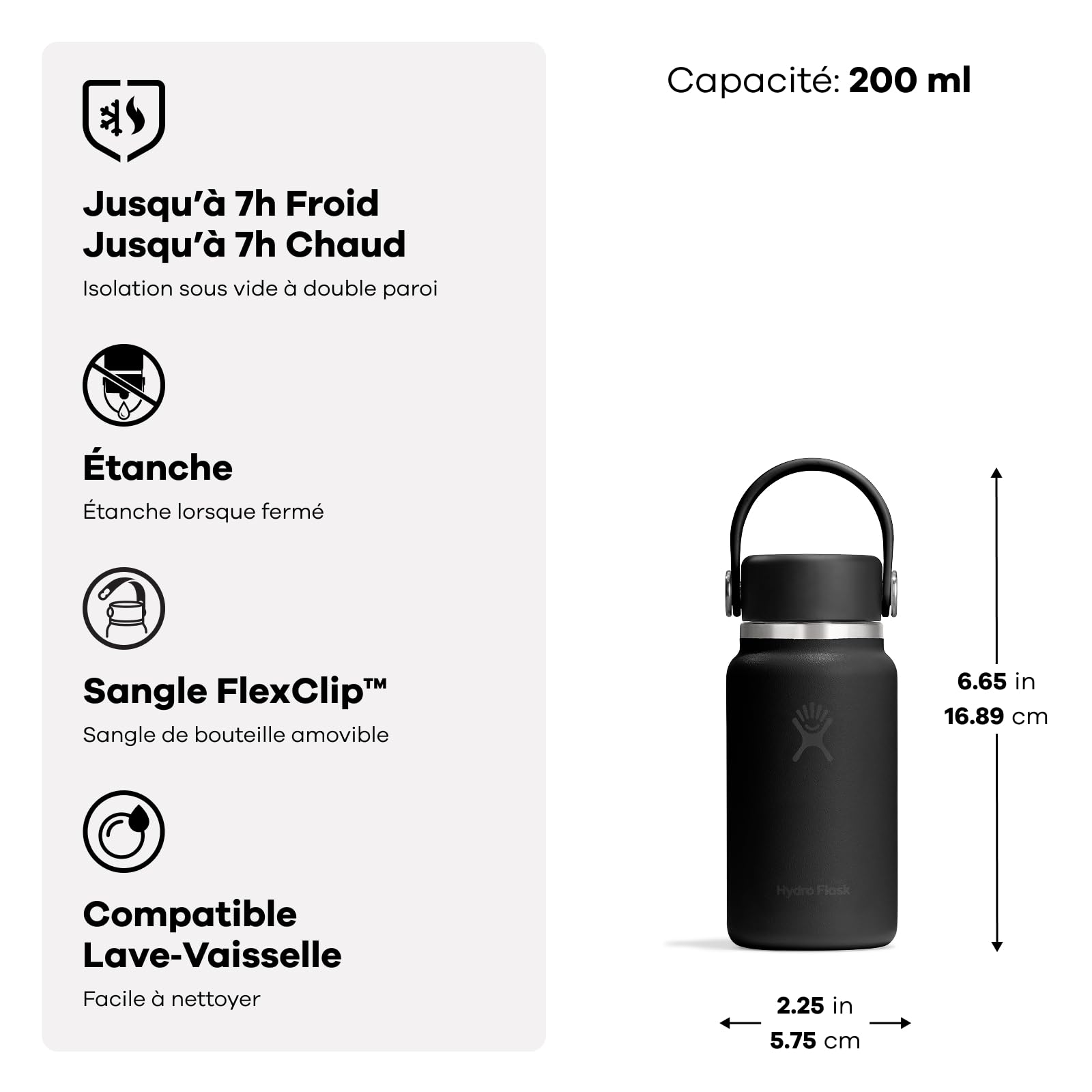 hydro-flask-micro-hydro-200-ml-6-7-oz-mini-bouteille-isotherme-inox-double-paroi image 2