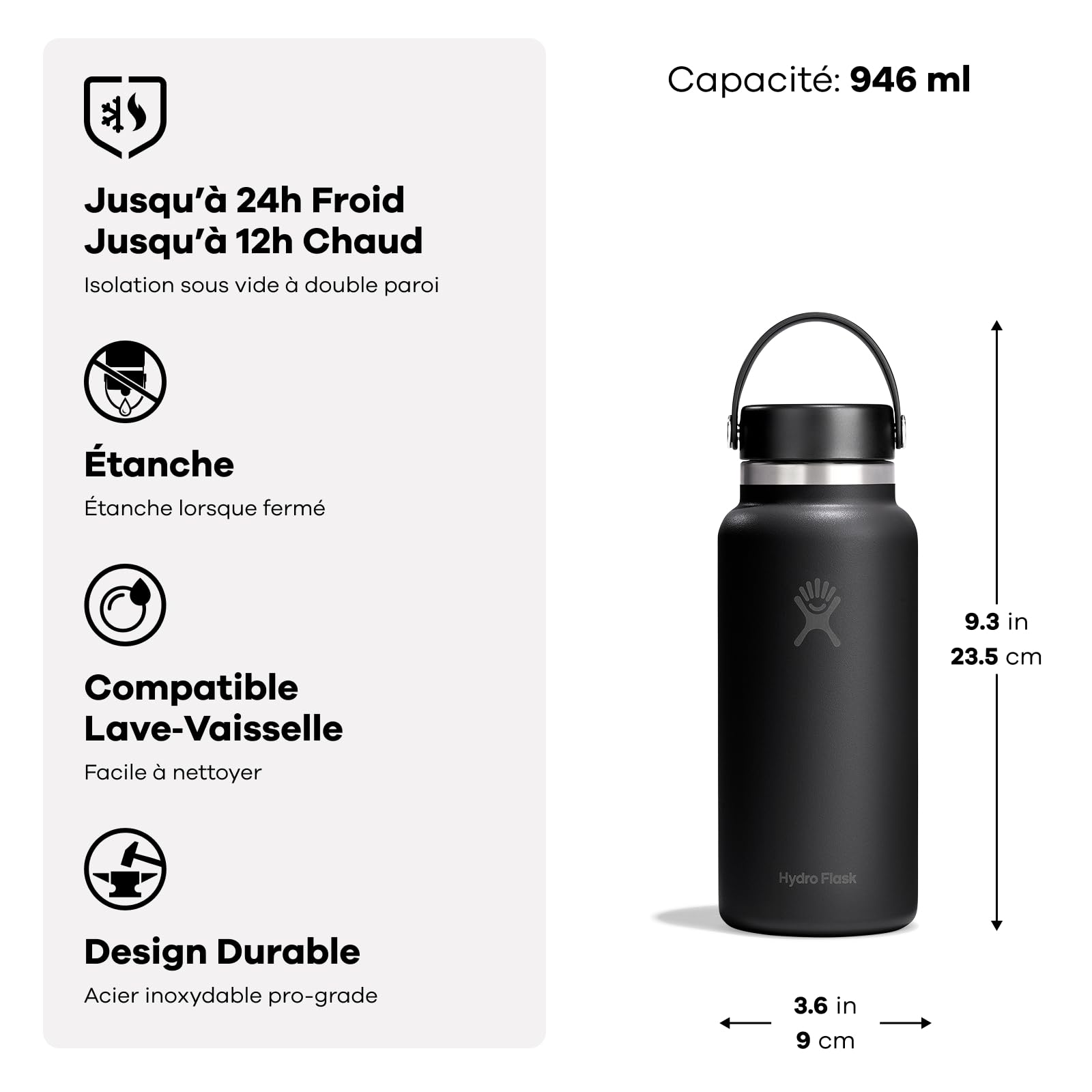 hydro-flask-wide-flex-cap-946-ml-32-oz-bouteille-isotherme-goulot-large-en-acier image 2